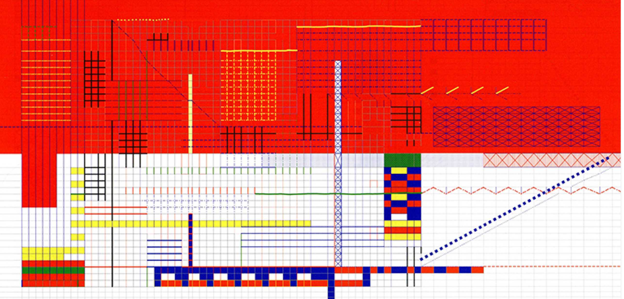 Enlarged view: Ein abstraktes, farbiges Bild auf Grundlage eienr Excel-Tabelle.