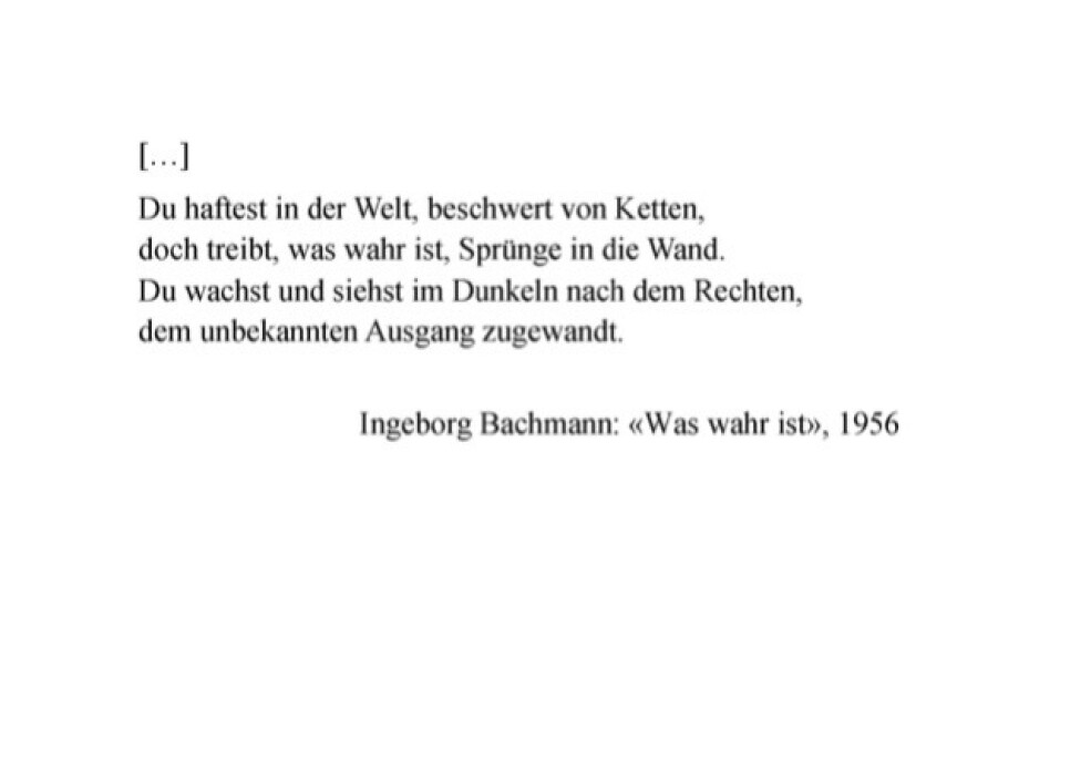 Vergrösserte Ansicht: Ingeborg Bachmann, was wahr ist, 1956